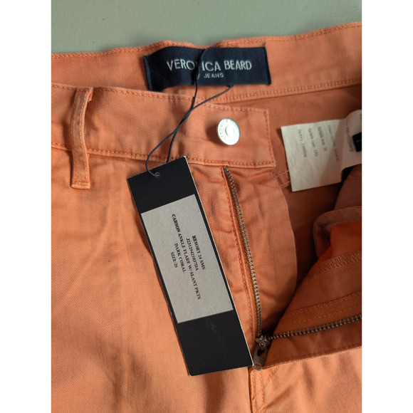 NWD Veronica Beard CARSON Ankle Flare W Slant Pockets Sz 26 Dark Coral #4D459 - Picture 8 of 9